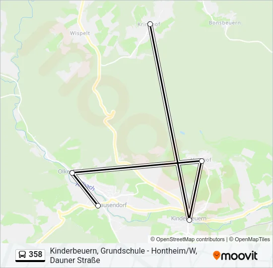 358 Bus Line Map