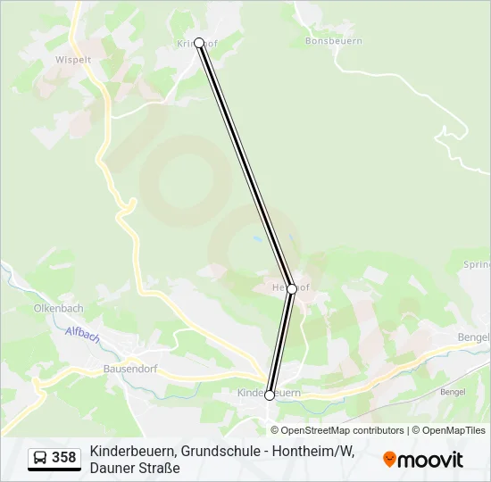 358 Bus Line Map