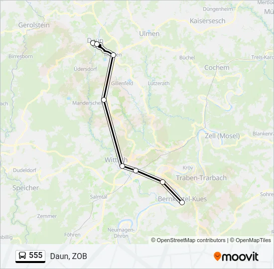 555 Bus Line Map