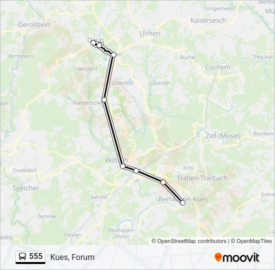 555 Bus Line Map