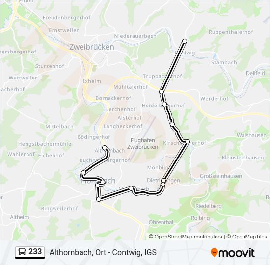 233 Bus Line Map