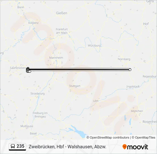 Автобус 235: карта маршрута