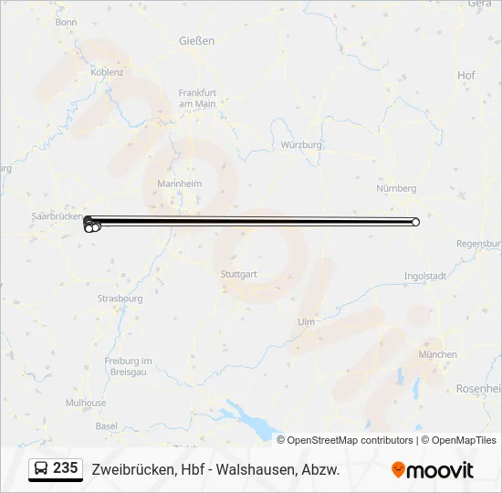 Автобус 235: карта маршрута