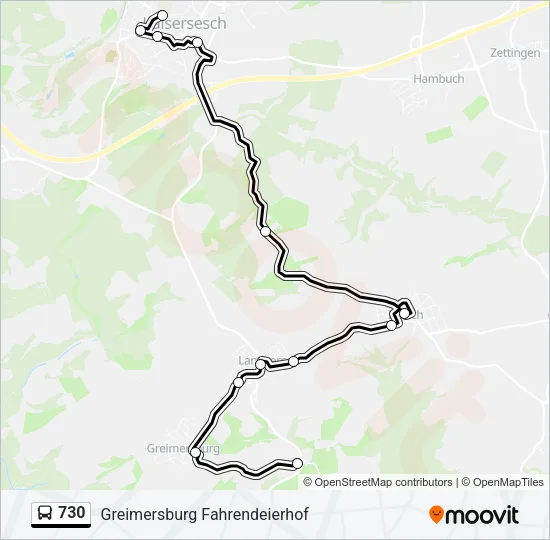 730 Bus Line Map