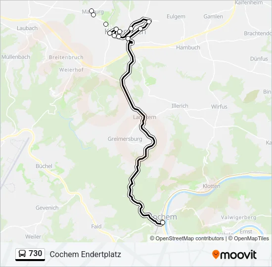 730 Bus Line Map