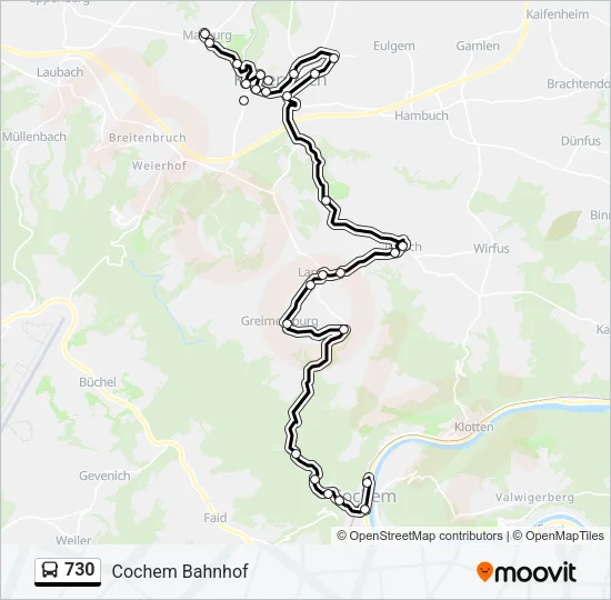 730 Bus Line Map