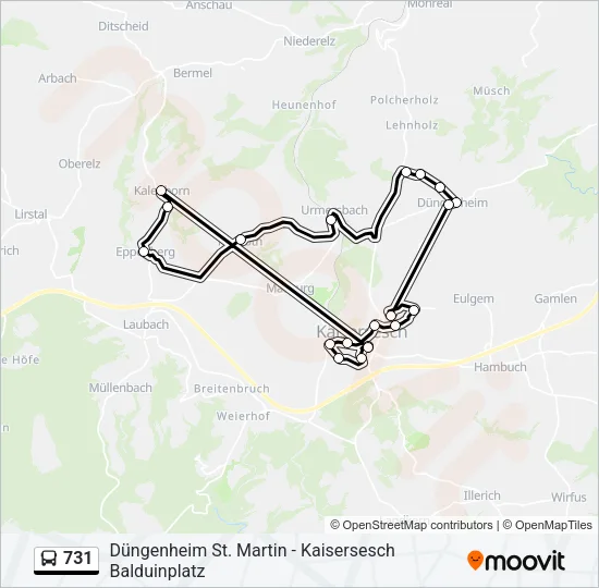 731 Bus Line Map
