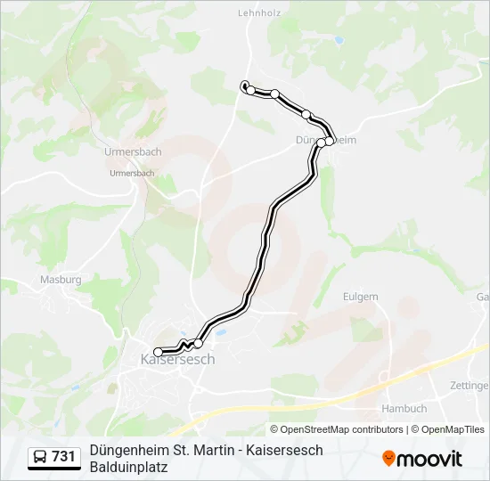 731 Bus Line Map