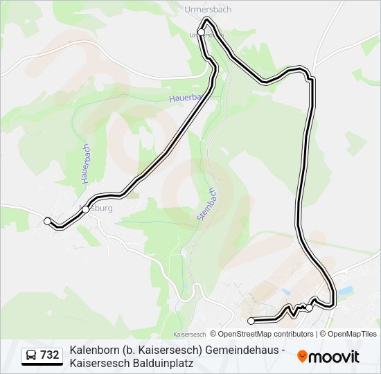 Автобус 732: карта маршрута