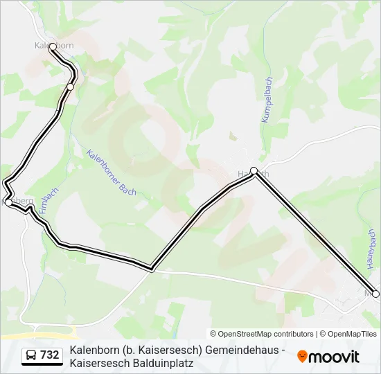 732 Bus Line Map