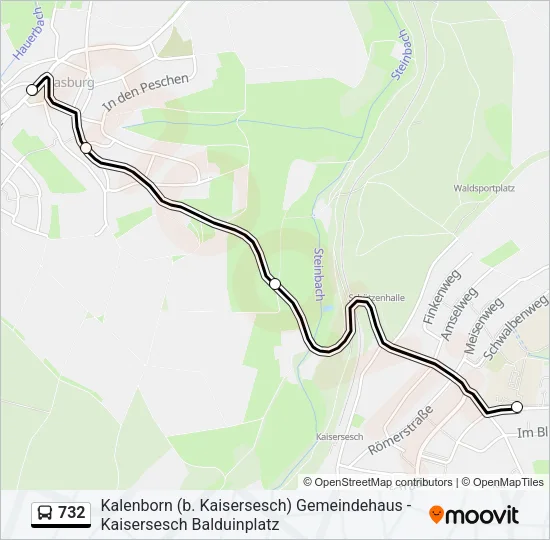 732 Bus Line Map