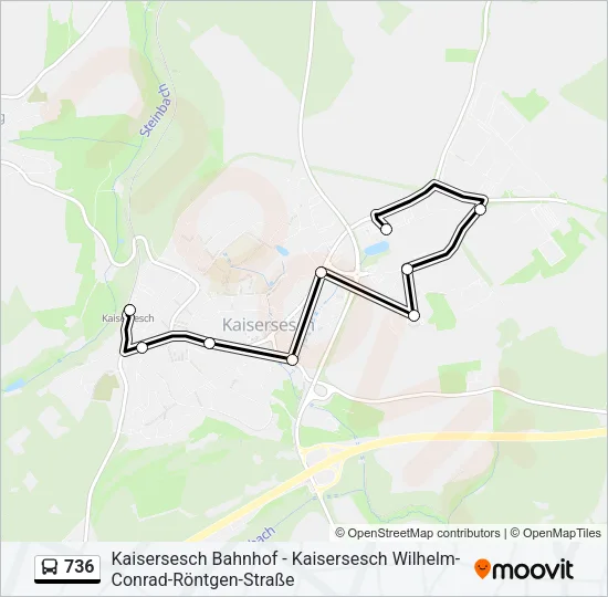 736 Bus Line Map