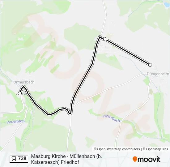 738 Bus Line Map