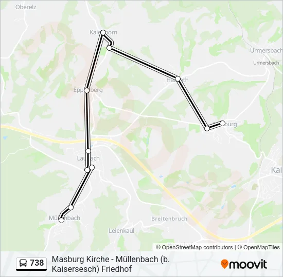 738 Bus Line Map