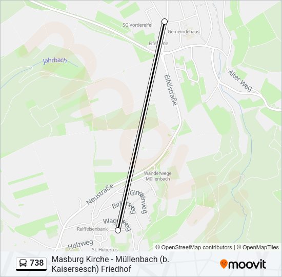 Автобус 738: карта маршрута