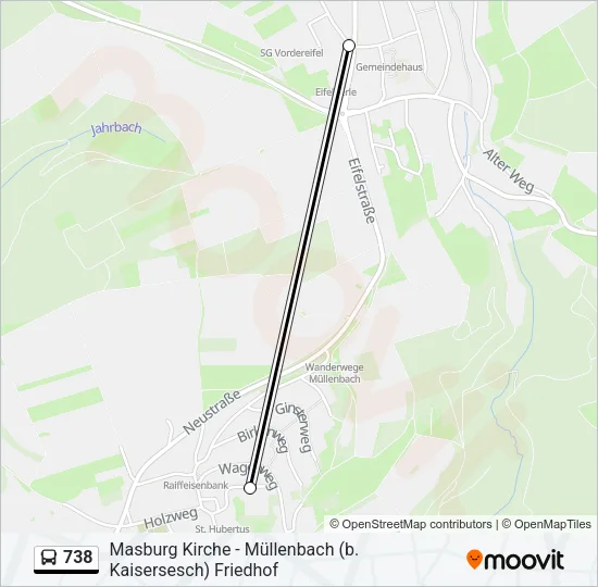738 Bus Line Map