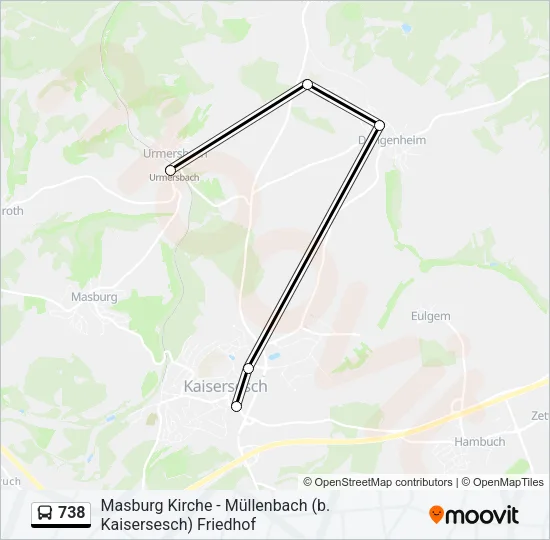 738 Bus Line Map