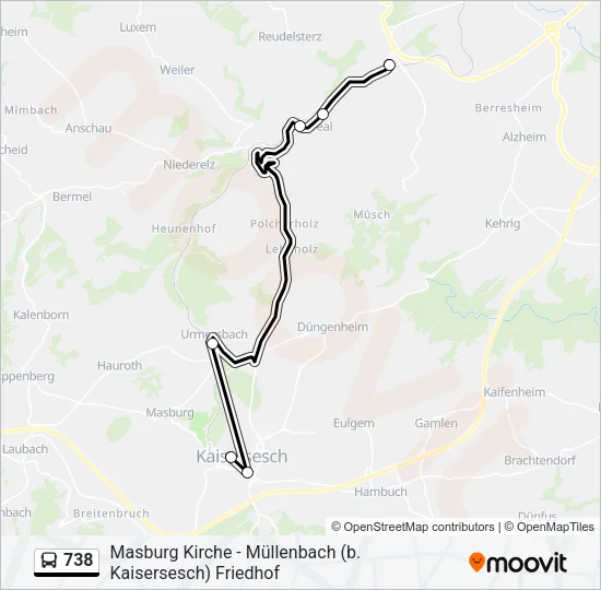 738 Bus Line Map