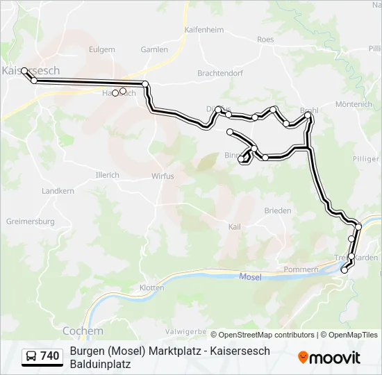 740 Bus Line Map