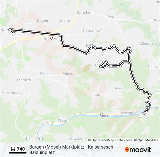 740 Bus Line Map