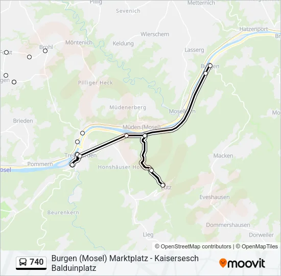 740 Bus Line Map