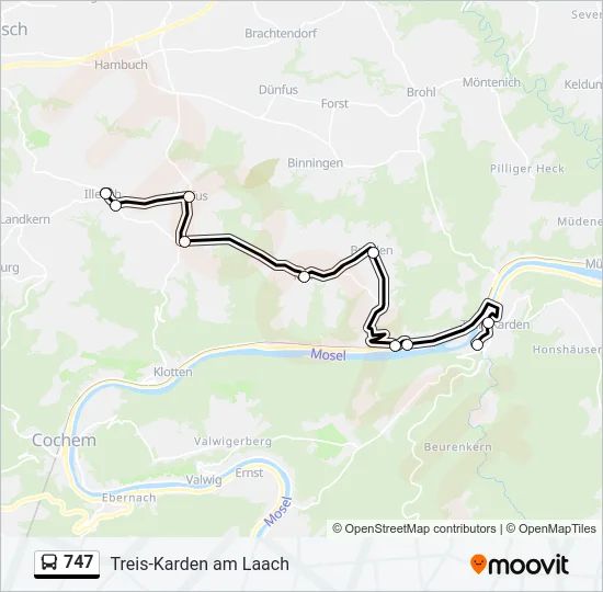 747 Bus Line Map
