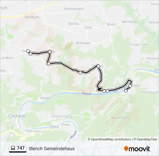747 Bus Line Map
