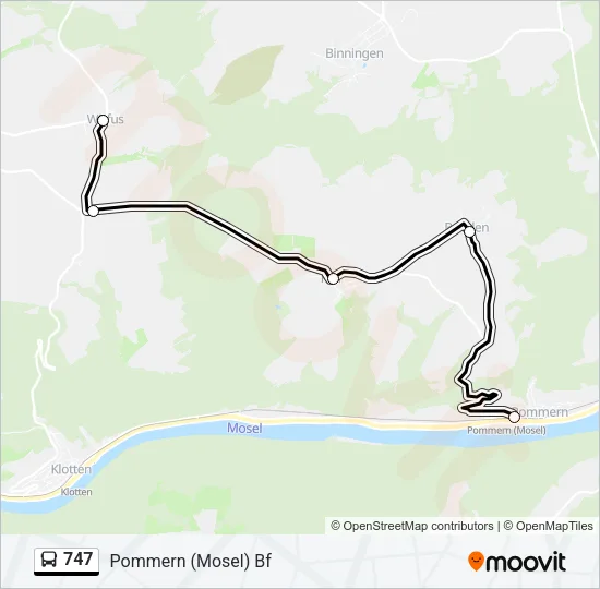747 Bus Line Map