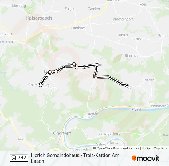 747 Bus Line Map