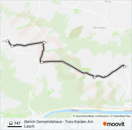 747 Bus Line Map