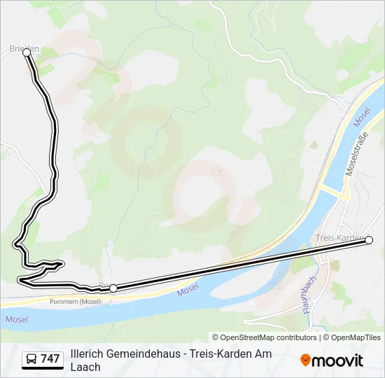 747 Bus Line Map