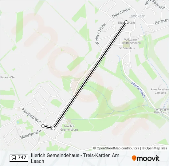 747 Bus Line Map