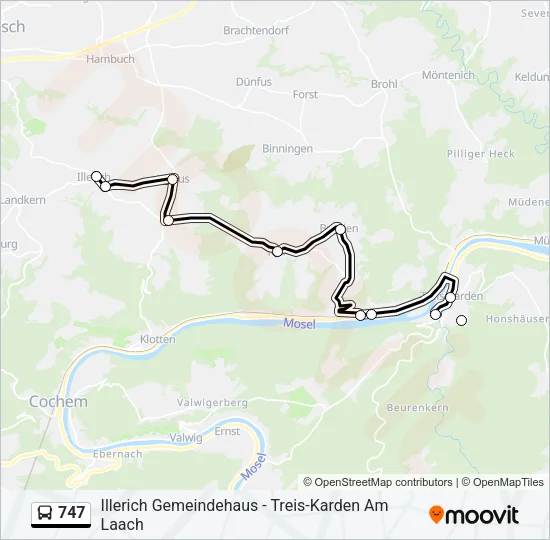 747 Bus Line Map