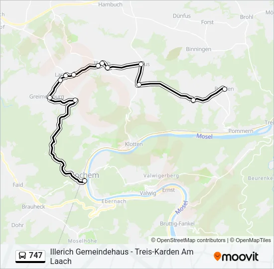 747 Bus Line Map
