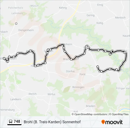 748 Bus Line Map