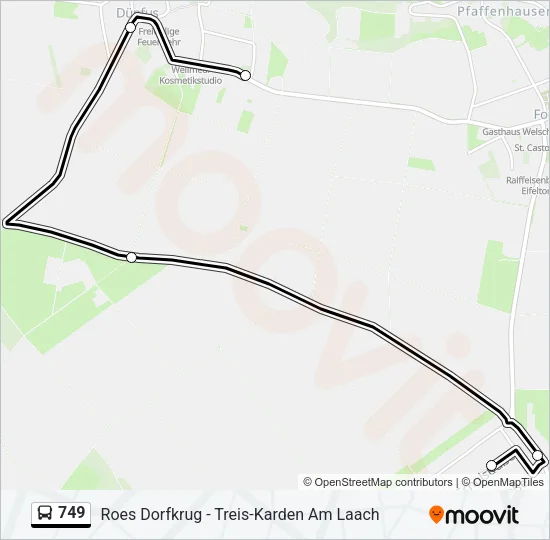 749 Bus Line Map