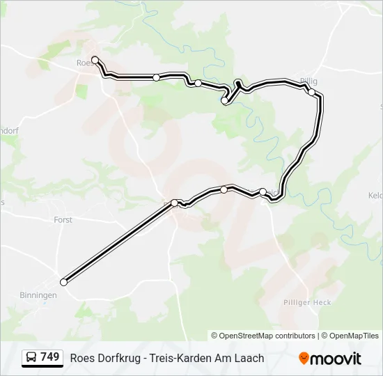 749 Bus Line Map