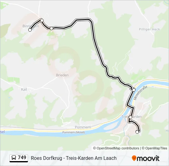 749 Bus Line Map