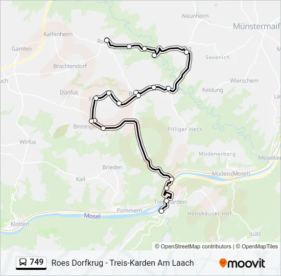 749 Bus Line Map