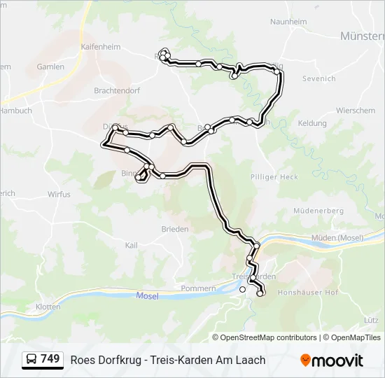 749 Bus Line Map
