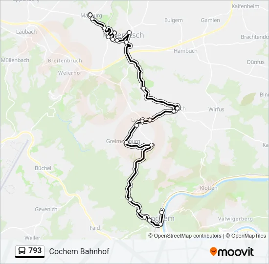 793 Bus Line Map