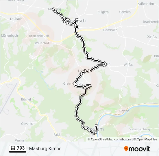 793 Bus Line Map