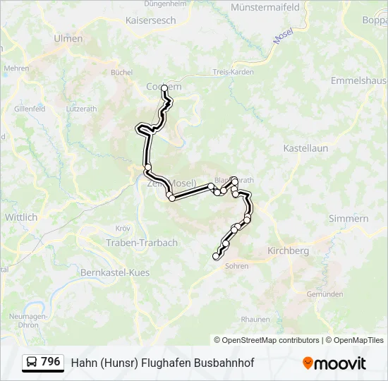796 Bus Line Map