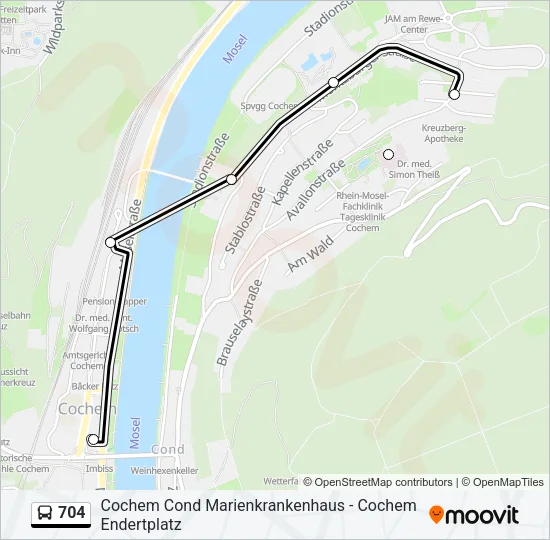 704 Bus Line Map