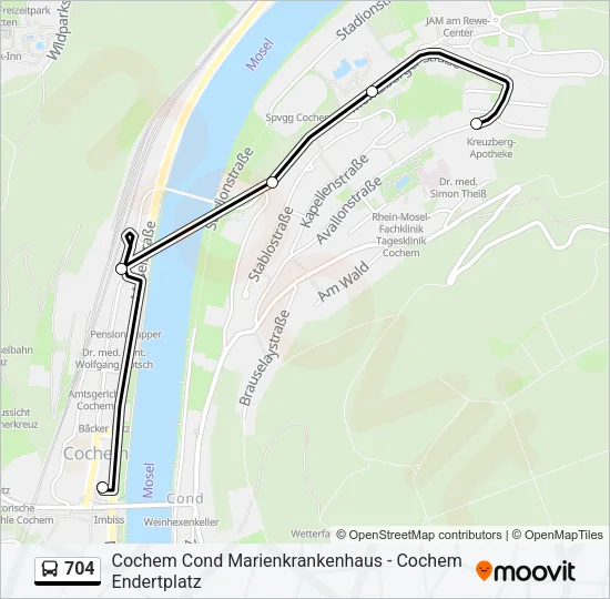 704 Bus Line Map