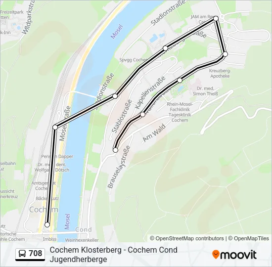 708 Bus Line Map