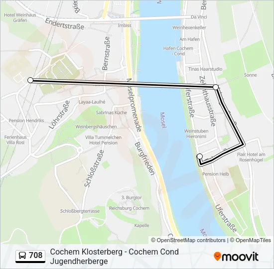 708 Bus Line Map