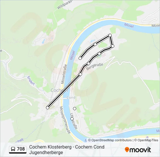 708 Bus Line Map