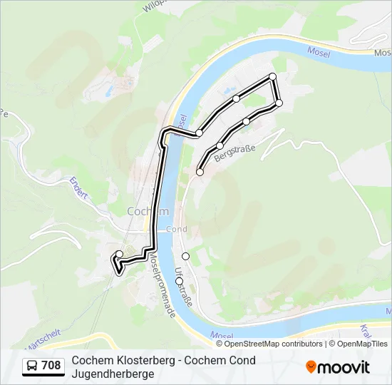 708 Bus Line Map