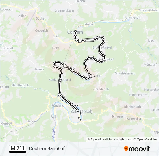 711 Bus Line Map